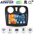 DAB+ Android 15 Für Renault Sandero Dacia Logan Carplay Autoradio GPS Navi  SWC