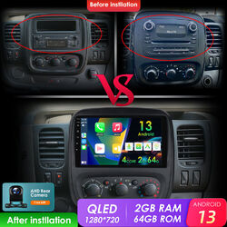 Für Opel Vivaro B Renault Trafic 2+64G DAB+ Autoradio CarPlay Android 13 Nav KAM