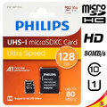 Karte Speicher Micro SD SDHC Philips 16GB 32GB 64GB 80MB/S Klasse 10 MICROSD