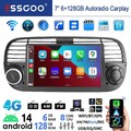 8Core 6+128G Android14 Autoradio Carplay Für Fiat 500 2007-2015 GPS Navi RDS KAM