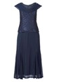 sheego Damen Cocktailkleid Gr. 46 Spitze Abendleid Spitzenkleid Etuikleid Kleid