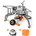Campingkocher 3500W - Faltbarer Gaskocher mit Windschutz und Piezozündung