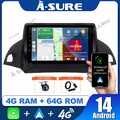 4+64G Android 14 Autoradio CarPlay GPS DAB+ Für C-Max Ford Kuga Escape 2012-2018
