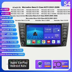 Android 12 Autoradio Carplay Für Mercedes Benz CLS E-Class W211 W219 GPS 4+32GB
