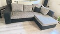Ecksofa, Collection AB, mit Bettfunktion, Schwarz/Grau, 226cm breit