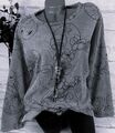 Sweatshirt Shirt Pullover Pulli Tunika Bluse Cord Look Kurz ITALY Grau 44 46 48