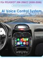 Für PEUGEOT 206 206CC 2000-08 Autoradio 7"Android 12 Carplay GPS Navi BT RDS DAB