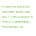 WD Blue 2TB SATA 6Gb/s HDD internal 8,9cm 3,5Zoll serial ATA 256MB cache 5400 RP