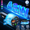 FM Transmitter Bluetooth 5.3 Adapter Auto 30W PD &QC 3.0 mit USB Port Ladegerät