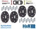 Spurplatten schwarz 80mm, 100mm/Achse u.a.: BMW 3er Cabriolet E46 Bj. 2000-2007