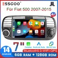 6+128G Android 14 Autoradio Apple Carplay Für Fiat 500 2007-2015 GPS Navi KAM BT
