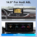 14,9" Android 14 Autoradio 8-Core 64GB GPS Navi LTE 4G WIFI Für AUDI A6 A7 S6 S7