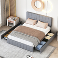 Polsterbett Doppelbett 160x200 cm,mit Stauraum 4 Schubladen,Jugendbett,Samt