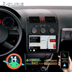 Carplay 2+64G Android 14 Autoradio GPS Navi für VW Touran 1T1 1T2 1T3 2003-2010