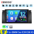 Android 12 Autoradio BT Carplay GPS RDS NAVI WIFI SWC Für BMW 5er E39 X5 E53 E38