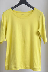 Marc Cain N6 Gr. 42-44 Basic T-Shirt aus Baumwollstretch Gelb