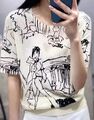 Winter weiß schwarz fein dünn Strick Damen Kunst Kantig Druck Pullover Chic Top 10 12