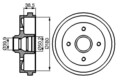 2x BOSCH Bremstrommel 0 986 477 002 für AUDI SEAT VW
