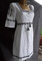 Esprit Leinen-kleid 40 42 weiß schwarz top zustand folklore hippie goa