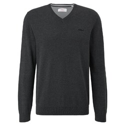 Herren Pullover von S.OLIVER Baumwolle Basic Strickpulli V-Ausschnitt Feinstrick