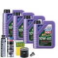 Motoröl 10W60 LIQUI MOLY 4L+MANN Ölfilter+Spülung+Cera Tec+Ölablassschraube
