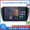 4+64GB 8Kern Carplay Android14 Autoradio Für Seat Ibiza IV 6J 2009-2013 GPS NAVI