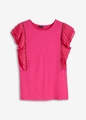 Neu Shirt mit Plissee-Volants Gr. 40/42 Pinklady Damenshirt Bluse Oberteil