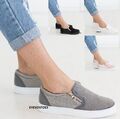 DAMEN FLACHE SLIPPER DAMEN NIETEN REISSVERSCHLUSS MODE SPORTSCHUHE GRÖSSE 3-8 NEU