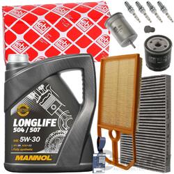 FEBI FILTERSET INSPEKTIONSPAKET+5L MANNOL 5W30 für VW GOLF 4 BORA 1J 1.4+1.6 16V