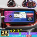 12.3"4G+64G Android 14 Autoradio 2K GPS 8 Core Navi für Smart Fortwo Forfour 453