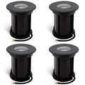 4 Stück LED Bodeneinbaustrahler LED GU10 3W neutralweiß IP67 schwarz befahrbar