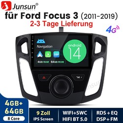 Für Ford Focus MK3 2012-18 Apple CarPlay Autoradio Android 14 GPS Navi RDS DAB