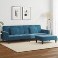 Schlafsofa 2-Sitzer mit Fußhocker Sofa Couch Sofabett Klappsofa Samt vidaXL