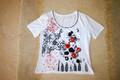 T-Shirt mit kurzen Ärmeln von Biba Gr. 36 weiß, Blumenmuster Perlen+Pailletten