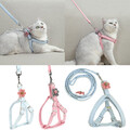 Katzen Meeschweinchen Haustiere Verstellbar Brustgurt Halsband Mit Leine Set *