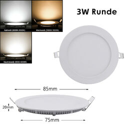 10x LED Panel Einbaustrahler Spot Flach Deckenleuchte Rund Einbauleuchten 230V