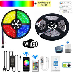 10M RGBW RGB+CW 5050 SMD LED Stripe Streifen Band WiFi Alexa Controller Trafo
