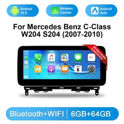 12,3'' Android 14 CarPlay GPS Navi Autoradio für MERCEDES-BENZ W204 S204 NTG 4.0
