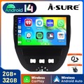 DAB+ Carplay Android 14 32G Für Peugeot 107 Citroen C1 Toyota Aygo Autoradio GPS