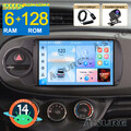 Android 14 Autoradio GPS Navi Carplay SWC DAB 6+128GB Für Toyota Yaris 2011-2018