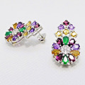 Citrin Achat Amethyst Rhodolith Zirkonia Ohrringe 925 Silber 585 WG vergoldet
