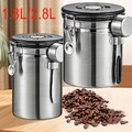 2,8L Kaffeedose Luftdicht Edelstahl Behälter für Kaffeebohnen inkl. Dosierlöffel