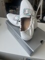 Gabor Slipper mit Strass Las Vegas weiss Absatz 15 mm Gr. 38 einmal getragen