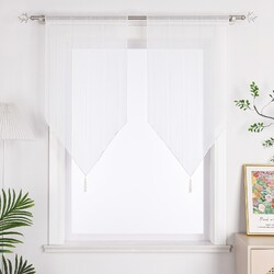 2er Set Scheibengardine Modern Bistrogardinen Küchengardinen Dreieck Kurzstores
