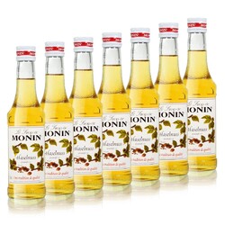 7x Monin Haselnuss / Noisette Sirup, 250 ml Flasche