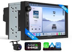 6+64GB 7 Zoll QLED Universal 2 DIN Autoradio CarPlay Radio Navi Touch Bildschirm
