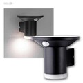 LED Solar Wandleuchte Edelstahl-Anthrazit Dauerlicht warmweiß & PIR Sensor, IP44