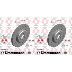 2x ZIMMERMANN SPORT BREMSSCHEIBEN 345mm GELOCHT HINTEN passend für BMW 5 6 7