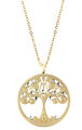 Akzent Kette Baum des Lebens Damen Halskette Edelstahl Lebensbaum Anhänger