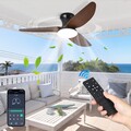 φ100cm Deckenventilator mit Beleuchtung App Steuerung und Fernbedienung Dimmbar